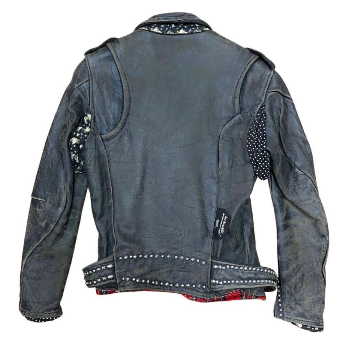 Undercover AW2004 'But Beautiful' Lambskin Rider Jacket, Anne-Valérie Dupond Season, Distressed Black, Women's S, view 2