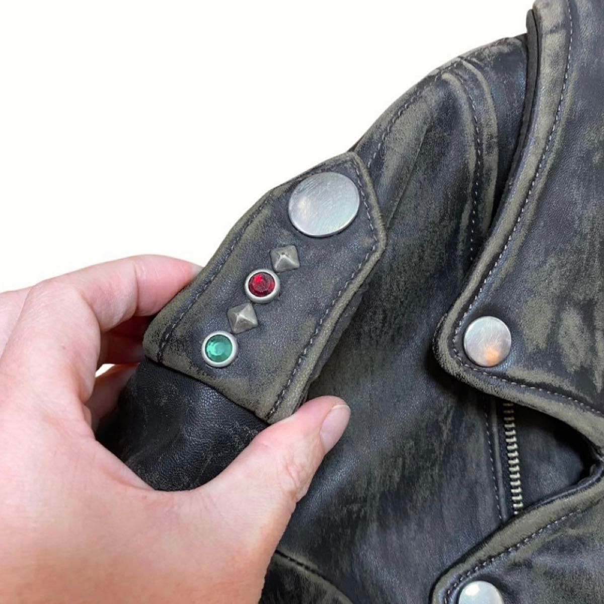 Undercover AW2004 'But Beautiful' Lambskin Rider Jacket, Anne-Valérie Dupond Season, Distressed Black, Women's S, view 5