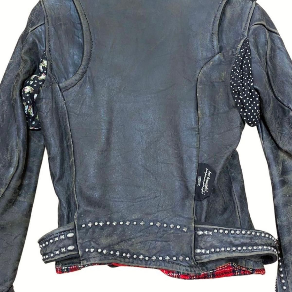 Undercover AW2004 'But Beautiful' Lambskin Rider Jacket, Anne-Valérie Dupond Season, Distressed Black, Women's S, view 7