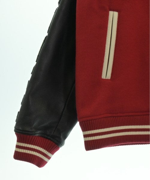 Undercover AW2023 A Wolf Will Never Be a Pet Wool and Leather Varsity, Kamilla Tolno Chaos, Red, Size 3, view 6