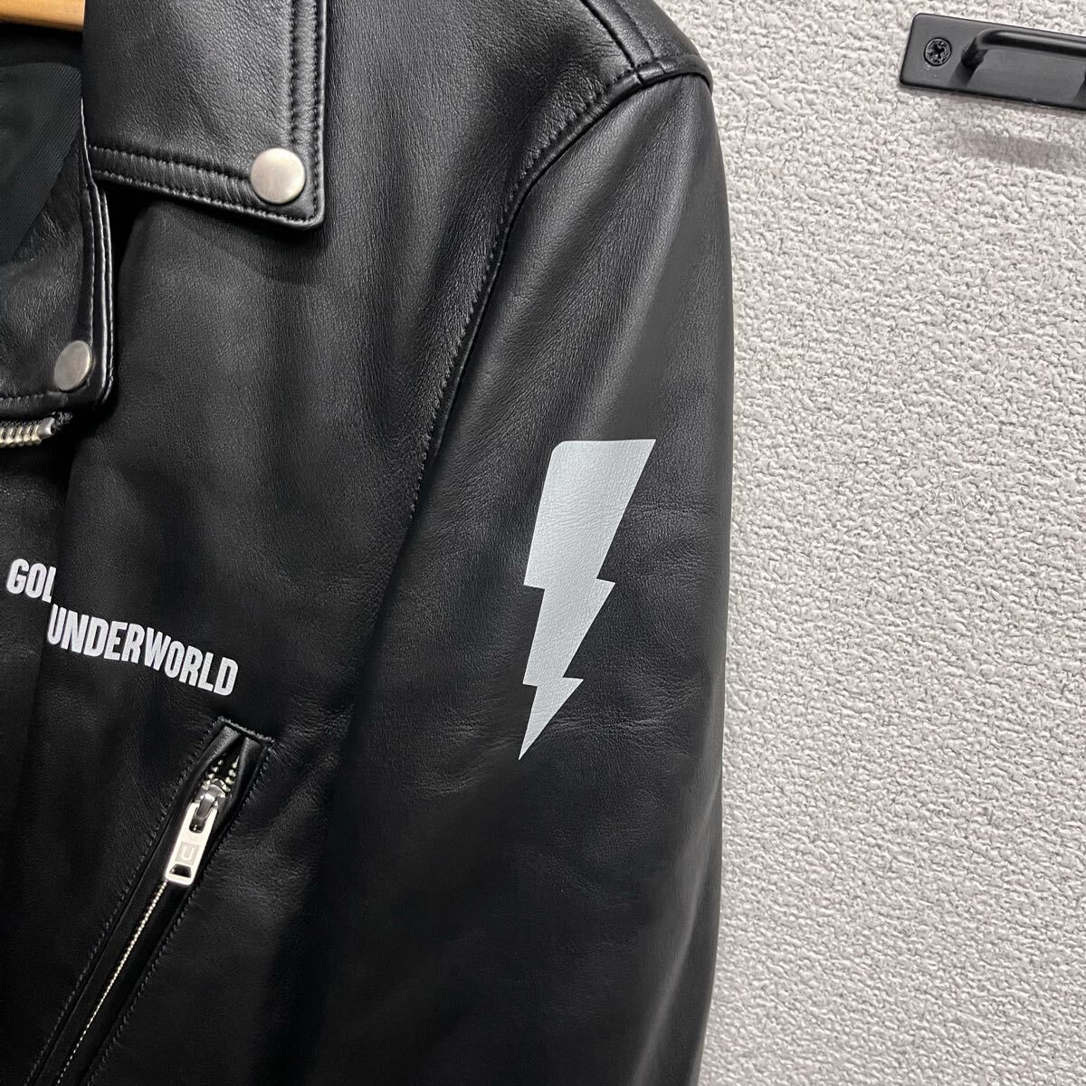 Undercover SS2019 The Dead Hermits Sheepskin Rider Jacket UCW4207-1, God of the Underworld Prints, Black, Size 3, view 6