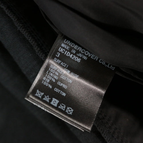 Undercover SS2024 Light Leather Eyelet Zip Rider Jacket with Knit Panels UC1D4206, Black, Size 3, Tags, view 6