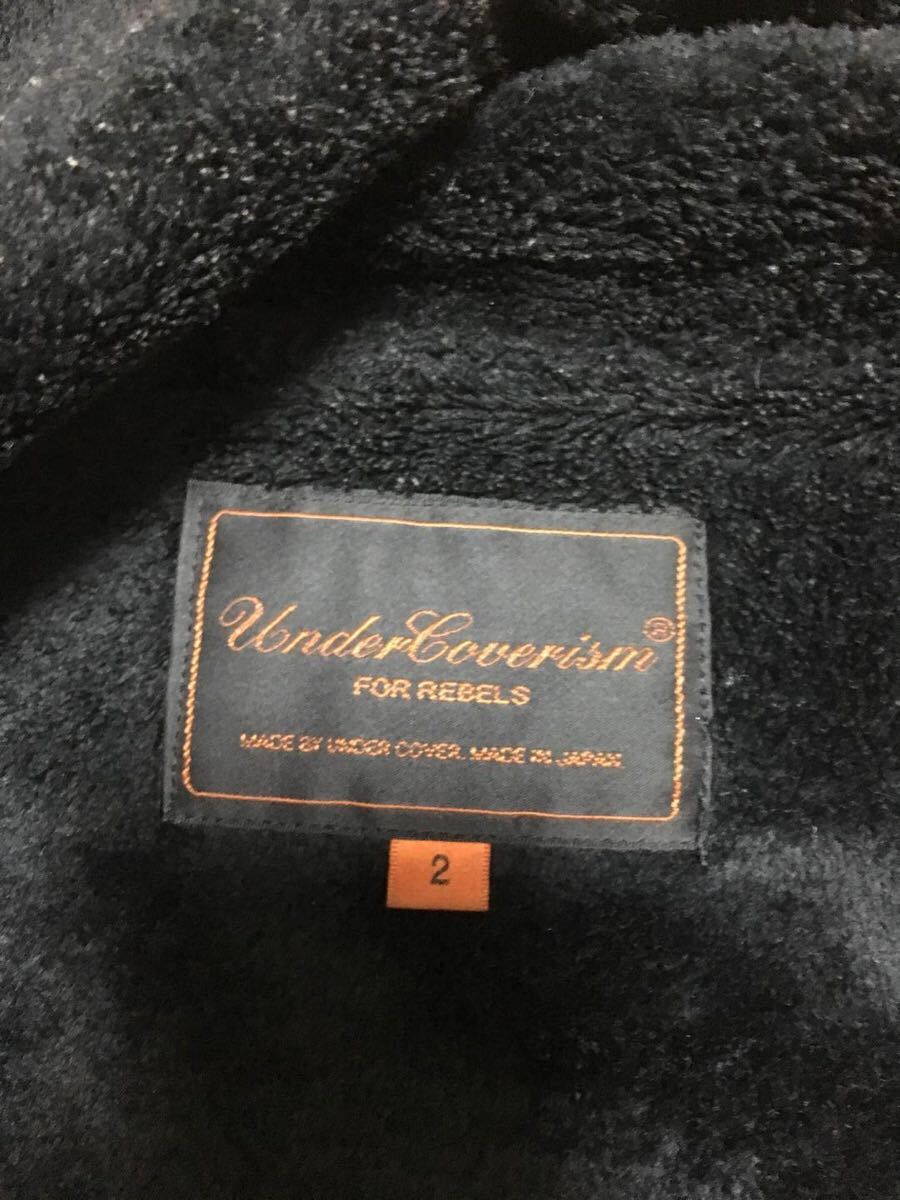 Undercoverism AW2005 Arts and Crafts Studded Lamb Leather Blouson, Pile-Lined, Vintage Finish, Black, Size 2, view 4