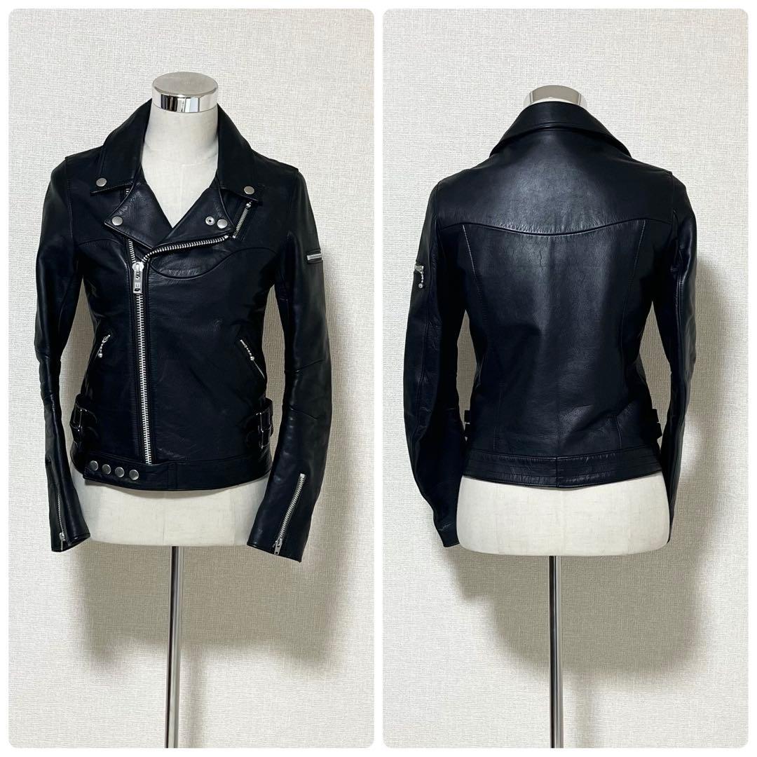 Undercoverism Rebel Clothes Lewis-Style Leather Rider Jacket, Belted Hem, Black, Size 2, Made in Japan, view 1