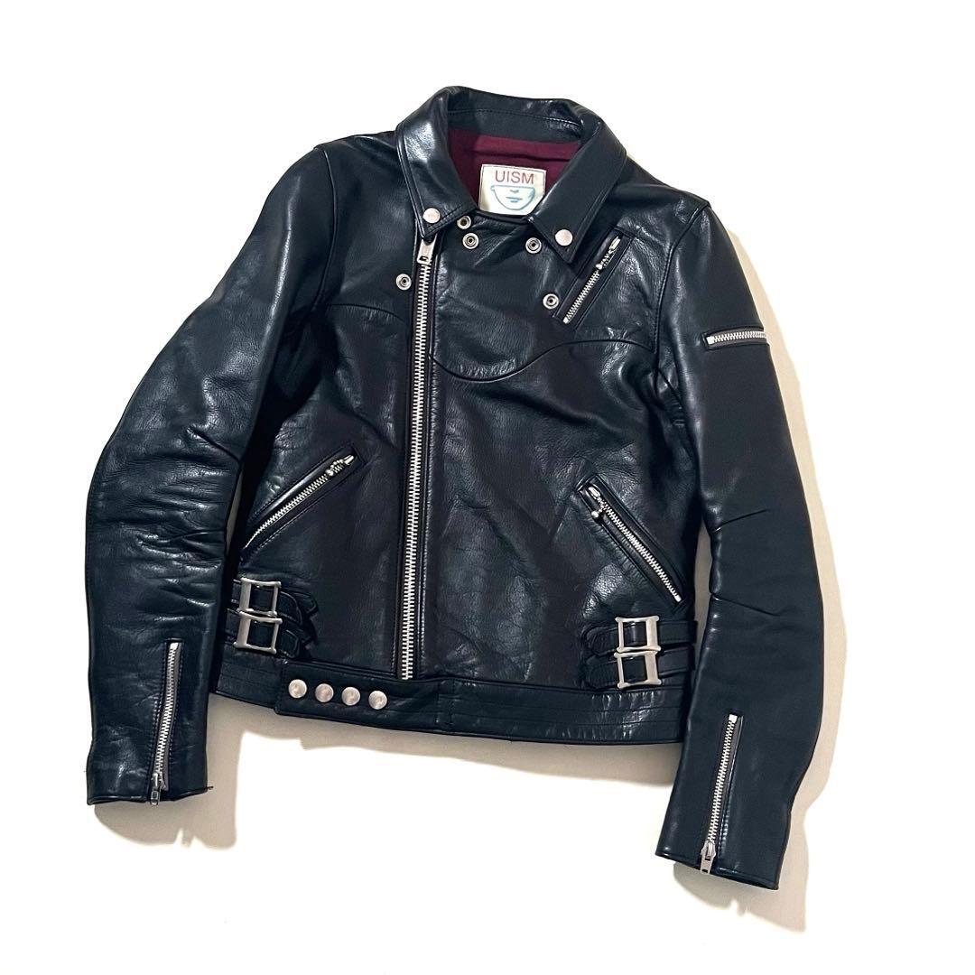 Undercoverism Rebel Clothes Lewis-Style Leather Rider Jacket, Belted Hem, Black, Size 2, Made in Japan, view 5