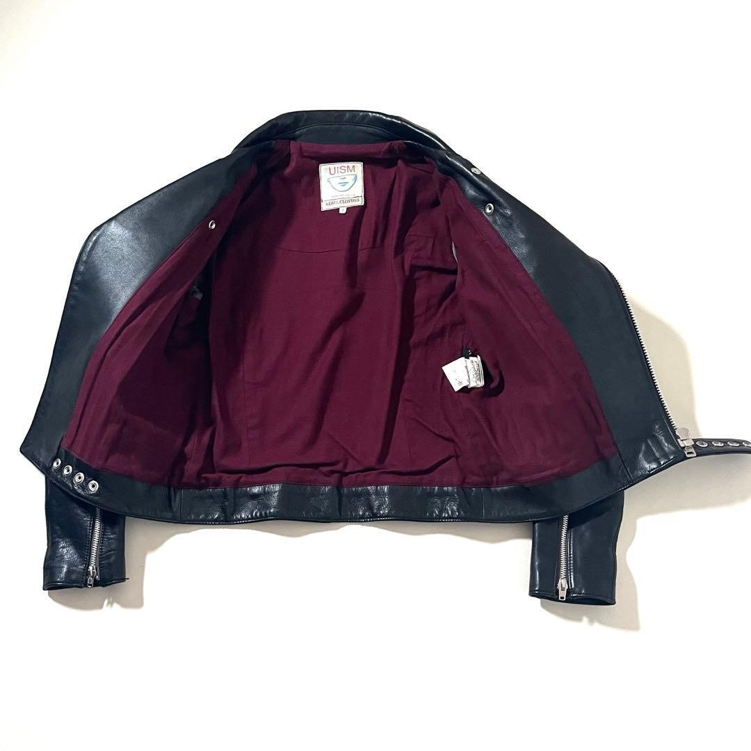 Undercoverism Rebel Clothes Lewis-Style Leather Rider Jacket, Belted Hem, Black, Size 2, Made in Japan, view 6