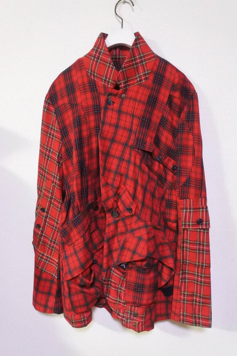 Undercoverism SS2005 But Beautiful II Reconstructed Tartan Jacket, Patchwork Layers, Red Royal Stewart, Size 3, view 1