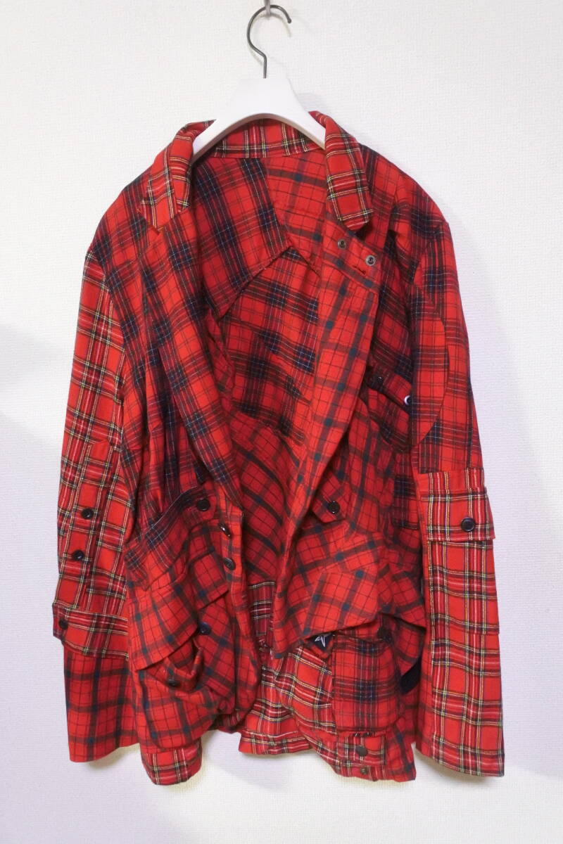Undercoverism SS2005 But Beautiful II Reconstructed Tartan Jacket, Patchwork Layers, Red Royal Stewart, Size 3, view 3