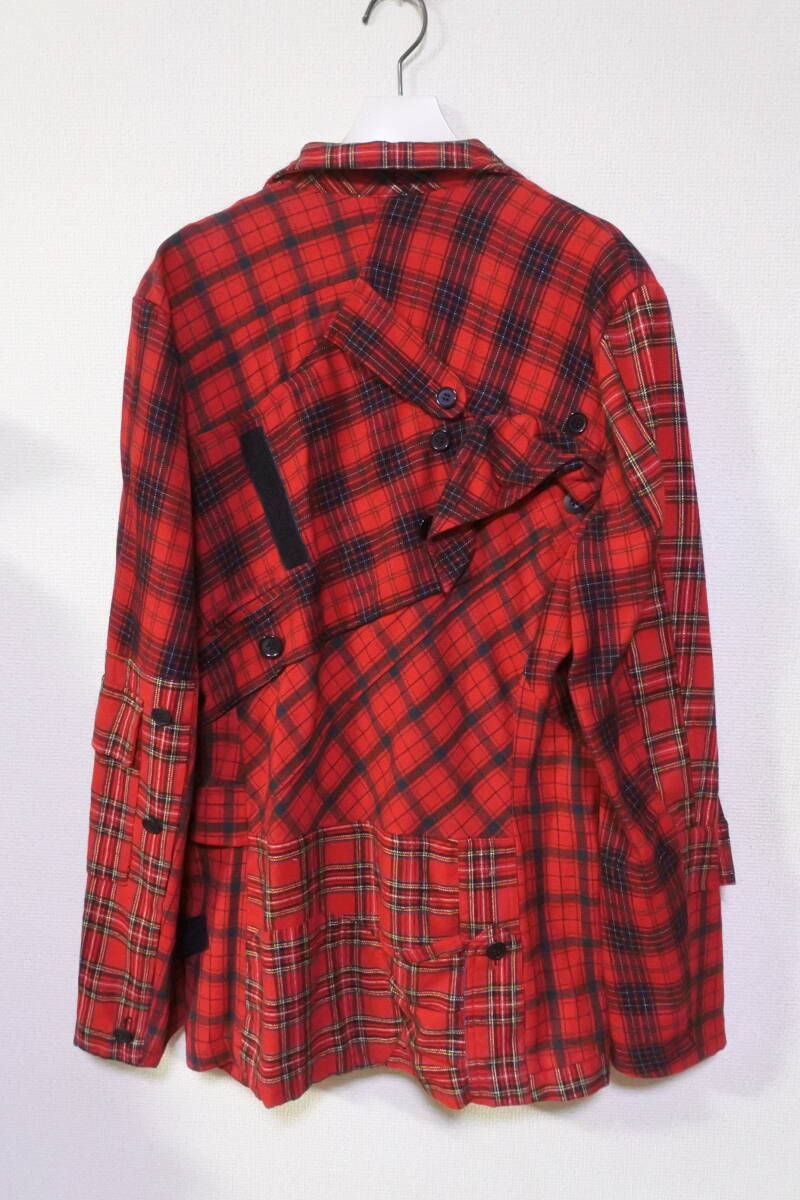 Undercoverism SS2005 But Beautiful II Reconstructed Tartan Jacket, Patchwork Layers, Red Royal Stewart, Size 3, view 4