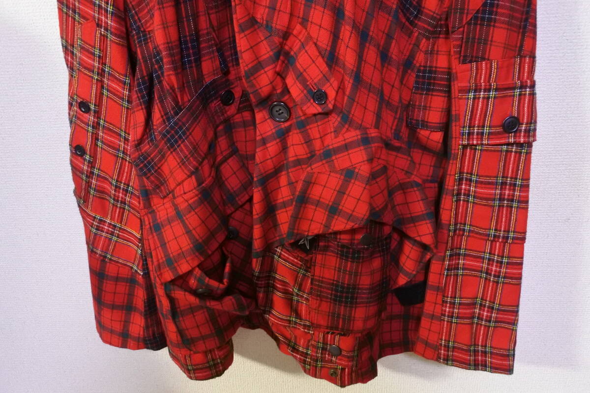 Undercoverism SS2005 But Beautiful II Reconstructed Tartan Jacket, Patchwork Layers, Red Royal Stewart, Size 3, view 6