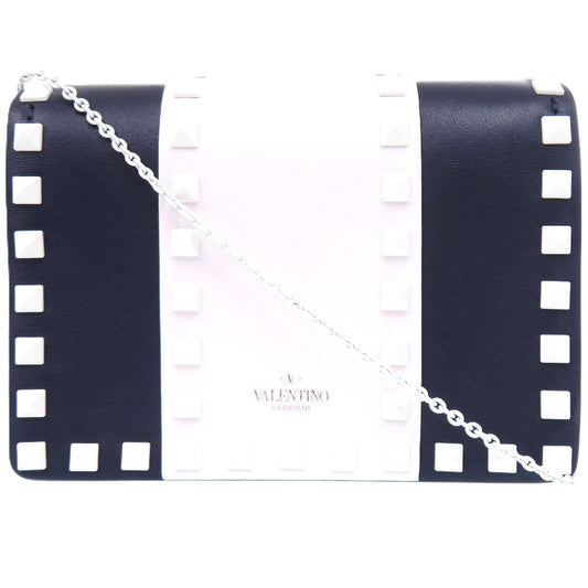 Valentino Garavani Free Rockstud Spike Crossbody, Navy and White Leather, with Box, view 1