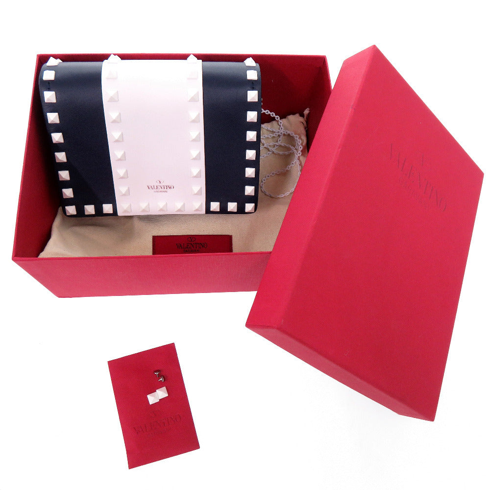 Valentino Garavani Free Rockstud Spike Crossbody, Navy and White Leather, with Box, view 2