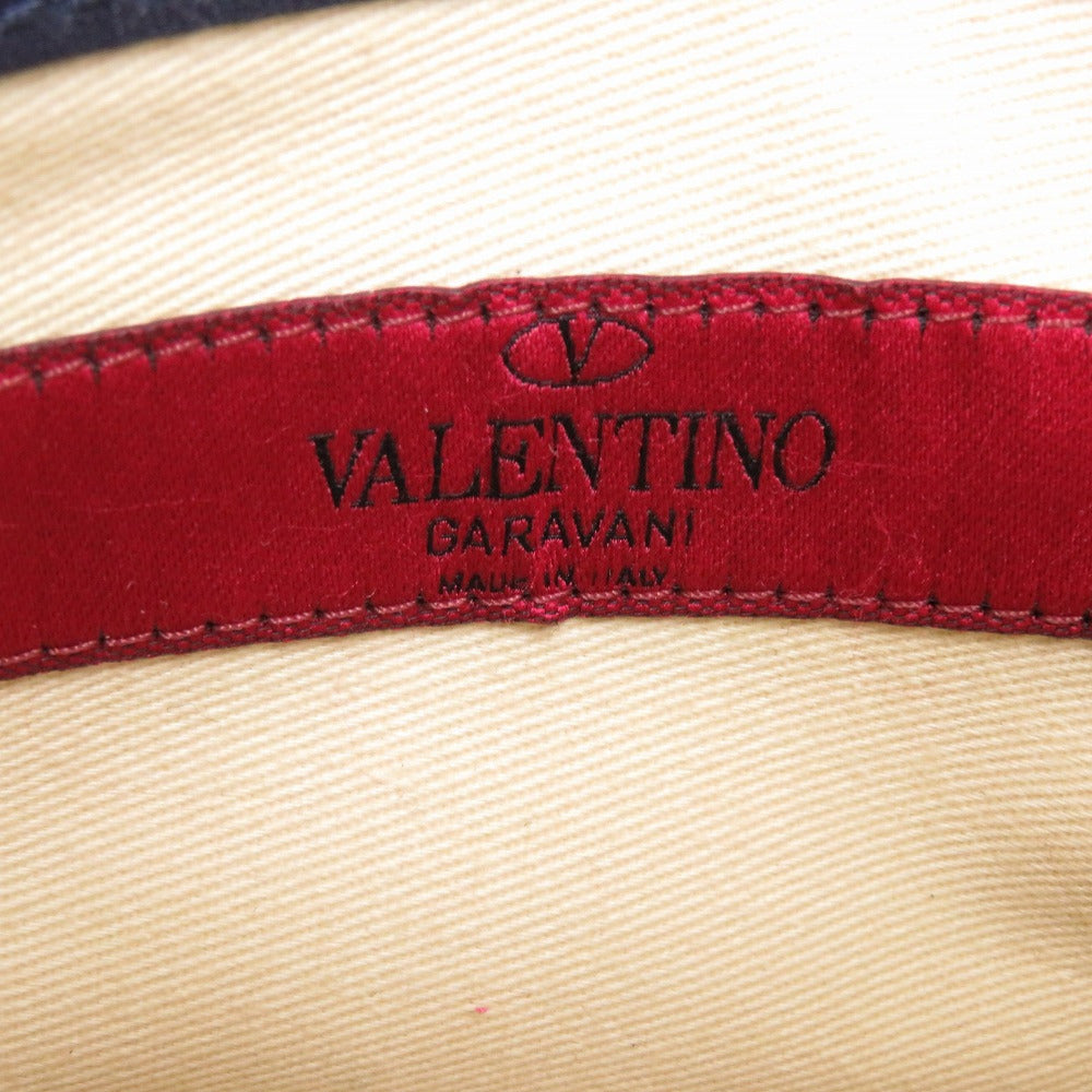 Valentino Garavani Free Rockstud Spike Shoulder Bag, White and Navy Leather, view 8
