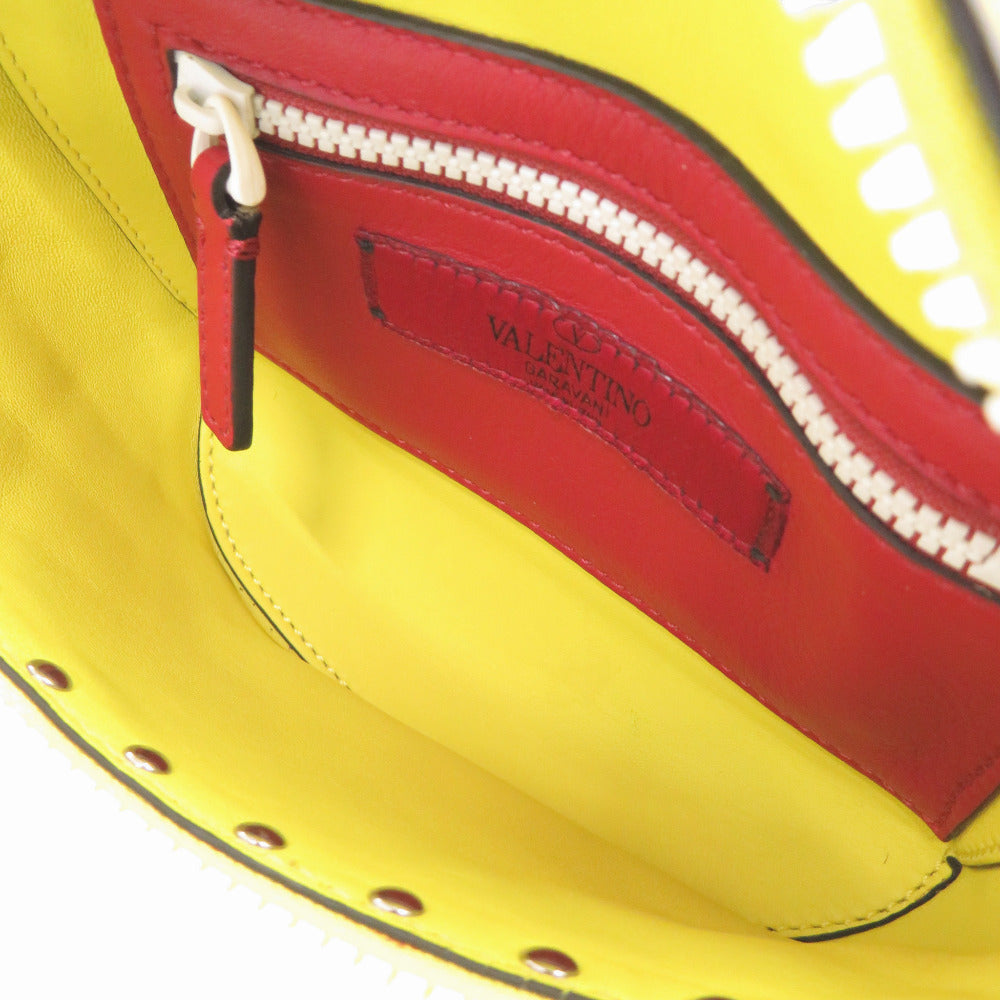 Valentino Garavani Rockstud Spike Belt Bag, Yellow Leather with White Studs, view 6