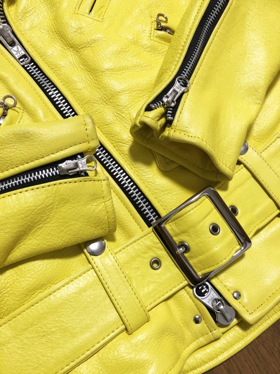 Vanson for Comme des Garçons Dover Street Market Ginza Exclusive Yellow Leather Rider Jacket, AD2012, Size 34, view 5