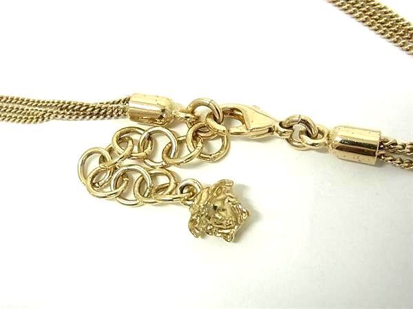 Versace La Medusa Pendant on Triple-Strand Chain Necklace, Gold Tone, 56 cm, Made in Italy, view 3