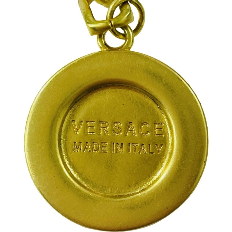 Versace Medusa Black Enamel Charm Bracelet, Gold-Tone Paperclip Chain, Made in Italy, 16 cm, view 3