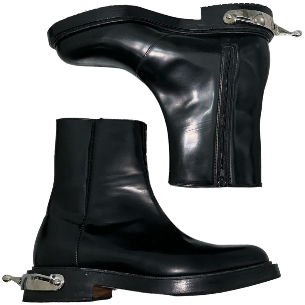 Vetements x Church's Shannon Boot V with Steel Spurs, Polished Binder Calf, Black, Size 7, Made in England, view 1