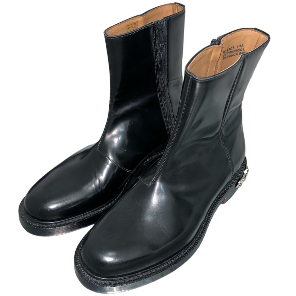 Vetements x Church's Shannon Boot V with Steel Spurs, Polished Binder Calf, Black, Size 7, Made in England, view 2