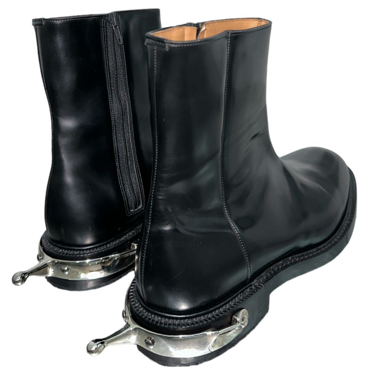 Vetements x Church's Shannon Boot V with Steel Spurs, Polished Binder Calf, Black, Size 7, Made in England, view 3