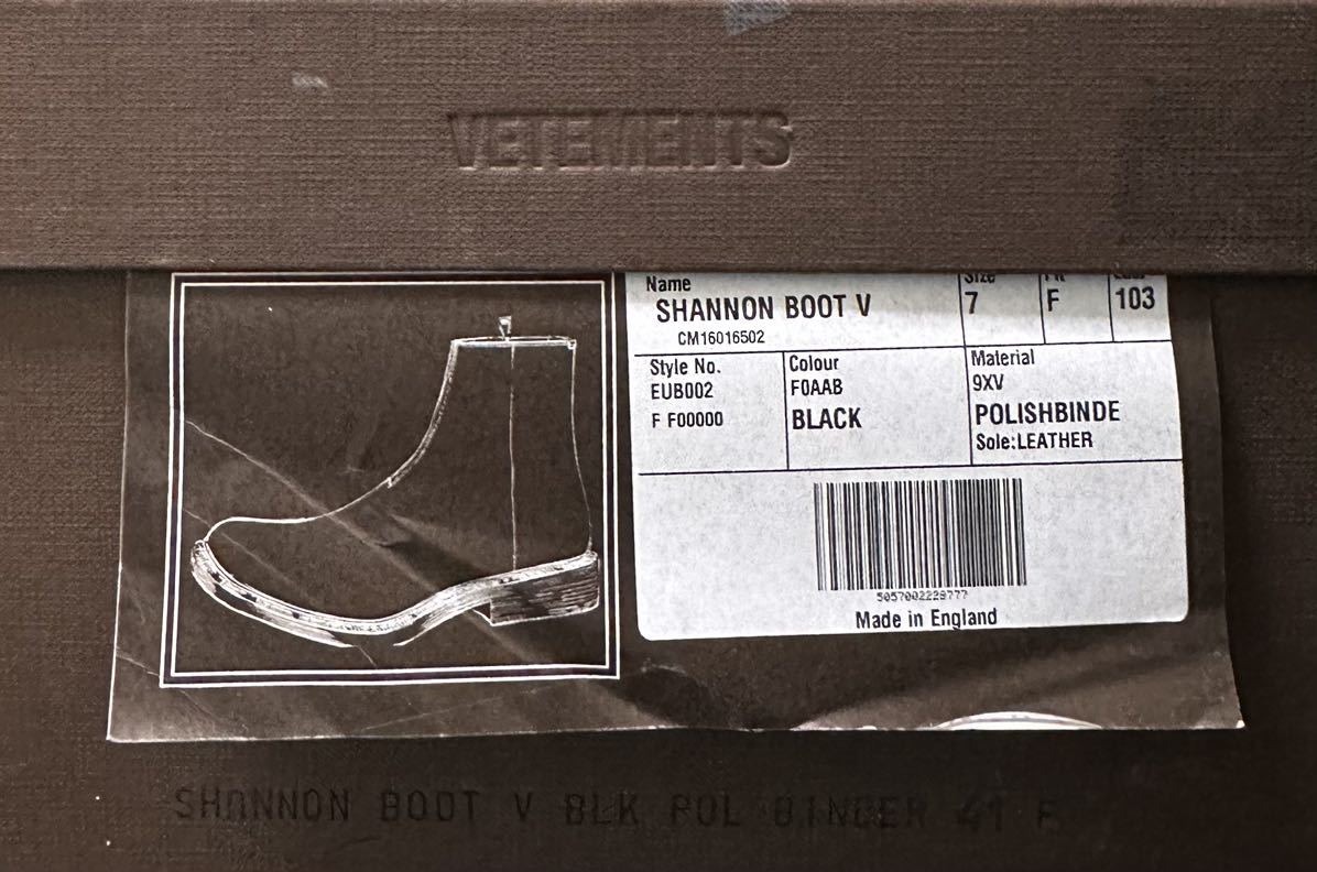 Vetements x Church's Shannon Boot V with Steel Spurs, Polished Binder Calf, Black, Size 7, Made in England, view 10