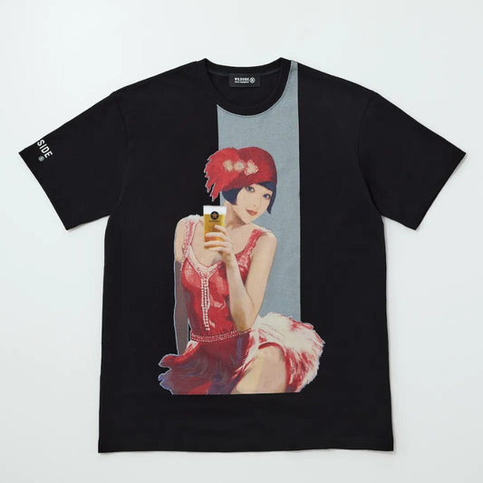 WILDSIDE Yohji Yamamoto x Sapporo Black Label Bijinga Tee by Suzume Uchida, Red Print, Size S, Sealed, view 1