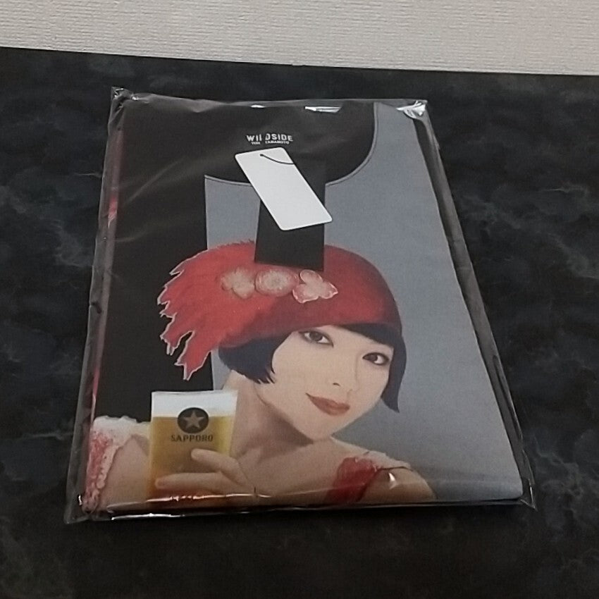 WILDSIDE Yohji Yamamoto x Sapporo Black Label Bijinga Tee by Suzume Uchida, Red Print, Size S, Sealed, view 4