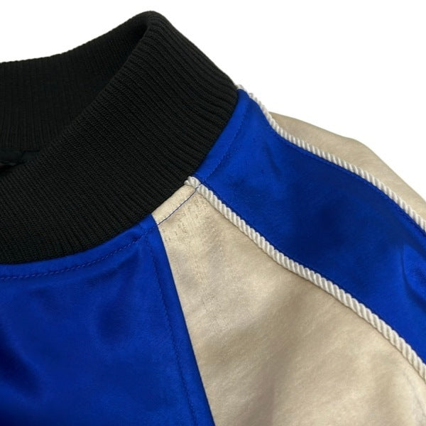 Y-3 JFA Japan Reversible Souvenir Jacket, Embroidered Bird of Prey, Royal Blue, Ivory and Black, Size XS, view 5