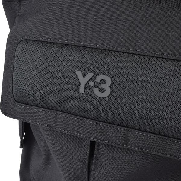 Y-3 Small Backpack JV9721, Black Nylon with Rubberised Logo Panel, New, view 6