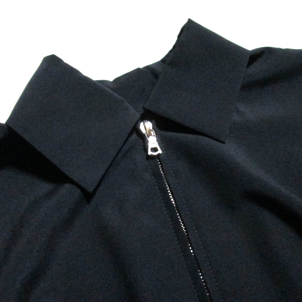 Yohji Yamamoto 1990s Black Gabardine Full-Zip Maxi Coat with Kimono Floral Sleeves, Size S, Made in Japan, view 5