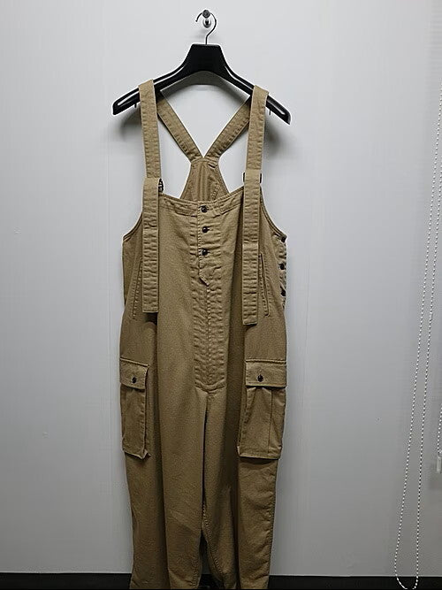 Yohji Yamamoto B.S.C. Drill M-Work Overall, Dropped-Rise Bib Dungarees, Beige Cotton, Size 3, New, view 1