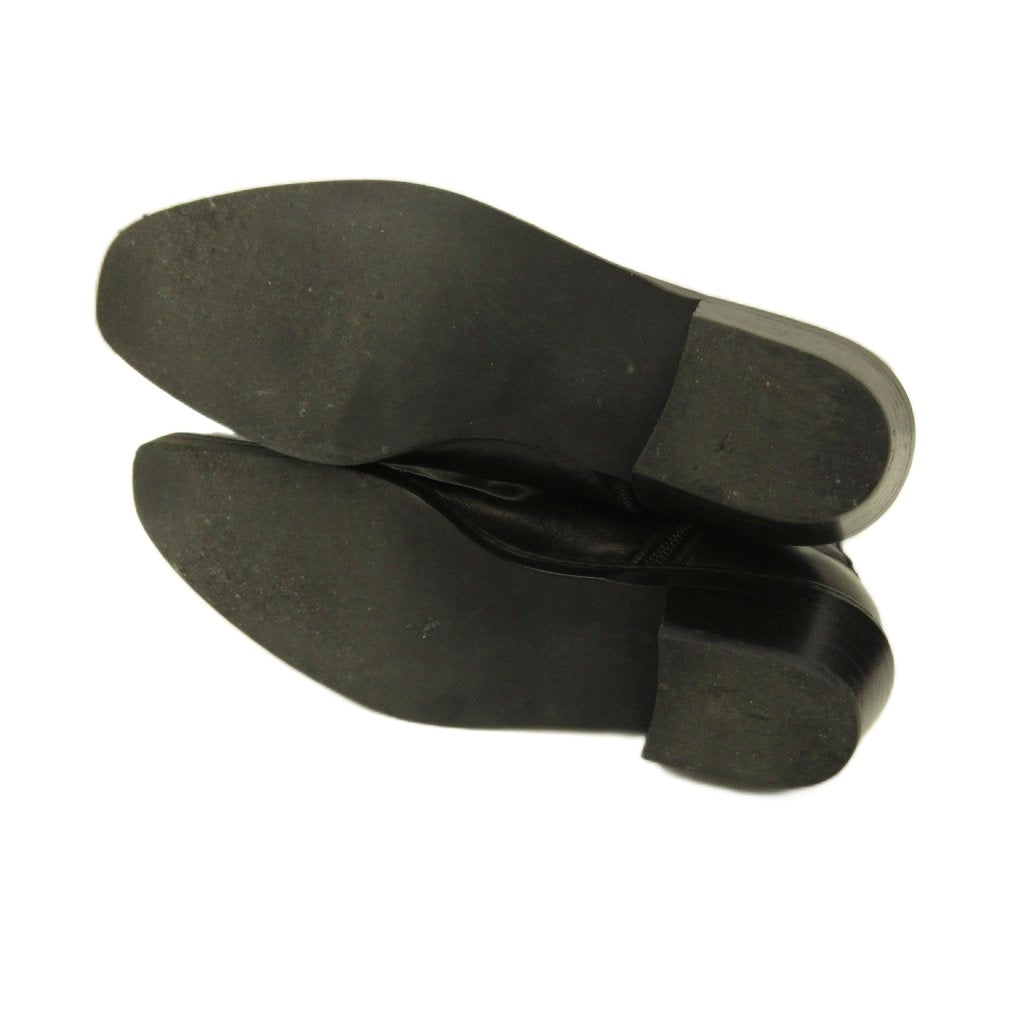 Yohji Yamamoto Femme Studded Western Ankle Boots, Silver Studwork Toe, Side Zip, Black Leather, JP 23.5, view 7