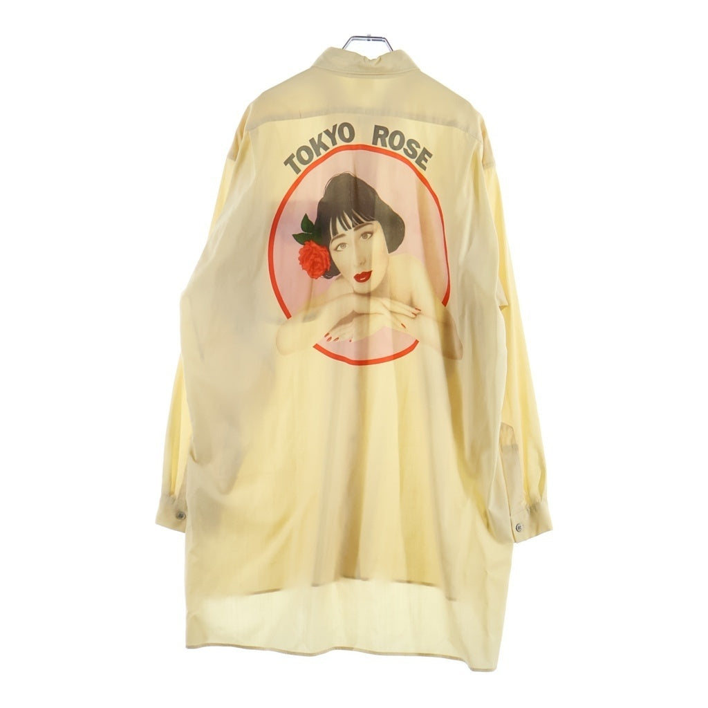 Yohji Yamamoto Pour Homme AW1991 Tokyo Rose Shirt by Saeko Tsuemura, Pale Yellow, Size M, Archive, view 1