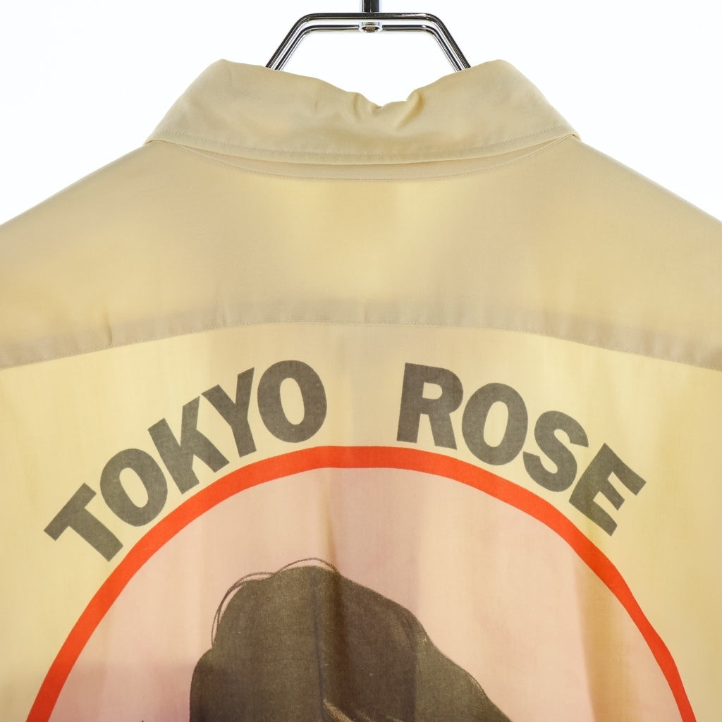 Yohji Yamamoto Pour Homme AW1991 Tokyo Rose Shirt by Saeko Tsuemura, Pale Yellow, Size M, Archive, view 3