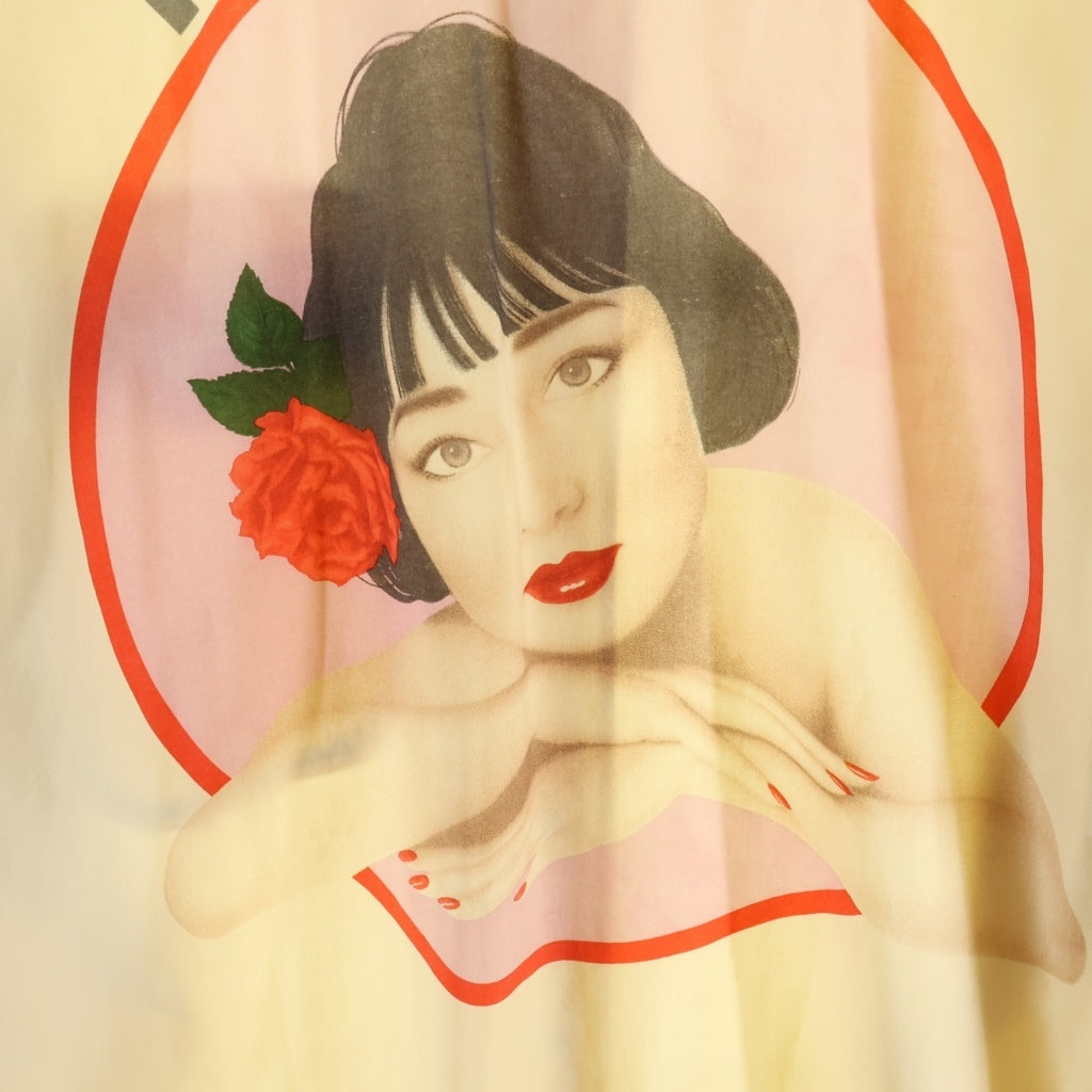 Yohji Yamamoto Pour Homme AW1991 Tokyo Rose Shirt by Saeko Tsuemura, Pale Yellow, Size M, Archive, view 4