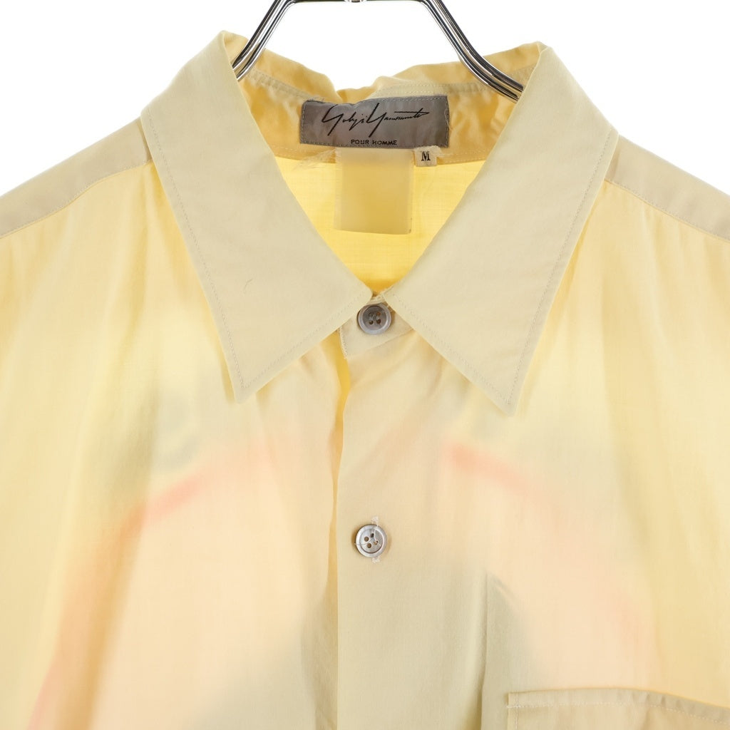 Yohji Yamamoto Pour Homme AW1991 Tokyo Rose Shirt by Saeko Tsuemura, Pale Yellow, Size M, Archive, view 5