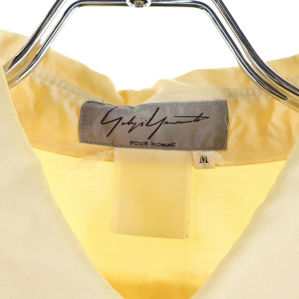 Yohji Yamamoto Pour Homme AW1991 Tokyo Rose Shirt by Saeko Tsuemura, Pale Yellow, Size M, Archive, view 7