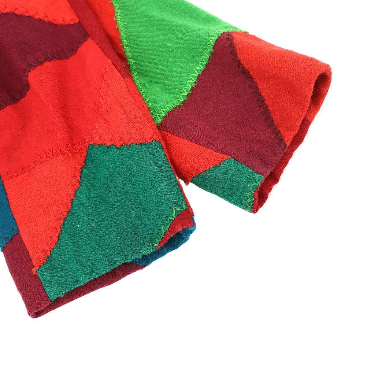 Yohji Yamamoto Pour Homme AW2000 Runway Patchwork Wool Jacket, Zigzag-Stitched Red and Green, Size 2, view 4