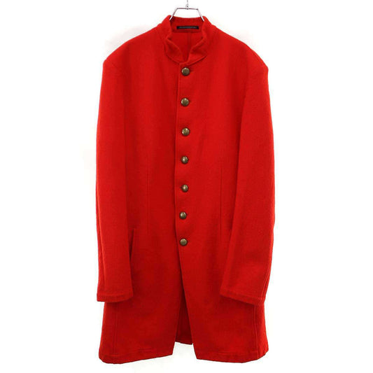 Yohji Yamamoto Pour Homme AW2001 Runway Stand-Collar Long Jacket HV-J31-187, Scarlet Wool, Size 3, view 1