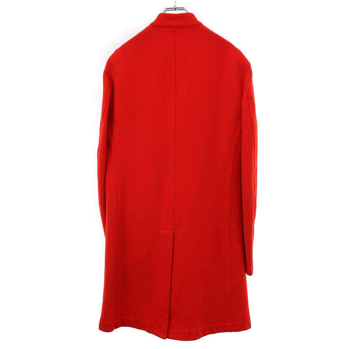 Yohji Yamamoto Pour Homme AW2001 Runway Stand-Collar Long Jacket HV-J31-187, Scarlet Wool, Size 3, view 2