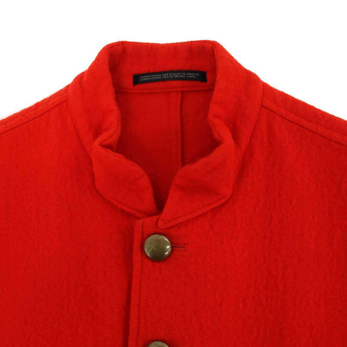 Yohji Yamamoto Pour Homme AW2001 Runway Stand-Collar Long Jacket HV-J31-187, Scarlet Wool, Size 3, view 3