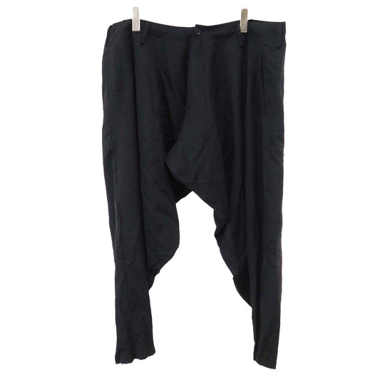 Yohji Yamamoto Pour Homme AW2023 Wool Gabardine Drape Trousers, Deep Rise, Black, Size 1, view 1
