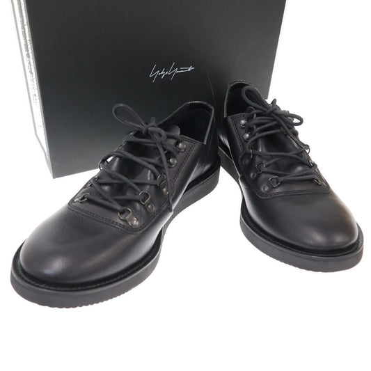 Yohji Yamamoto Pour Homme AW2026 Soft Smooth Leather Trekking Low Shoes, Black, Size 4, Boxed, view 1