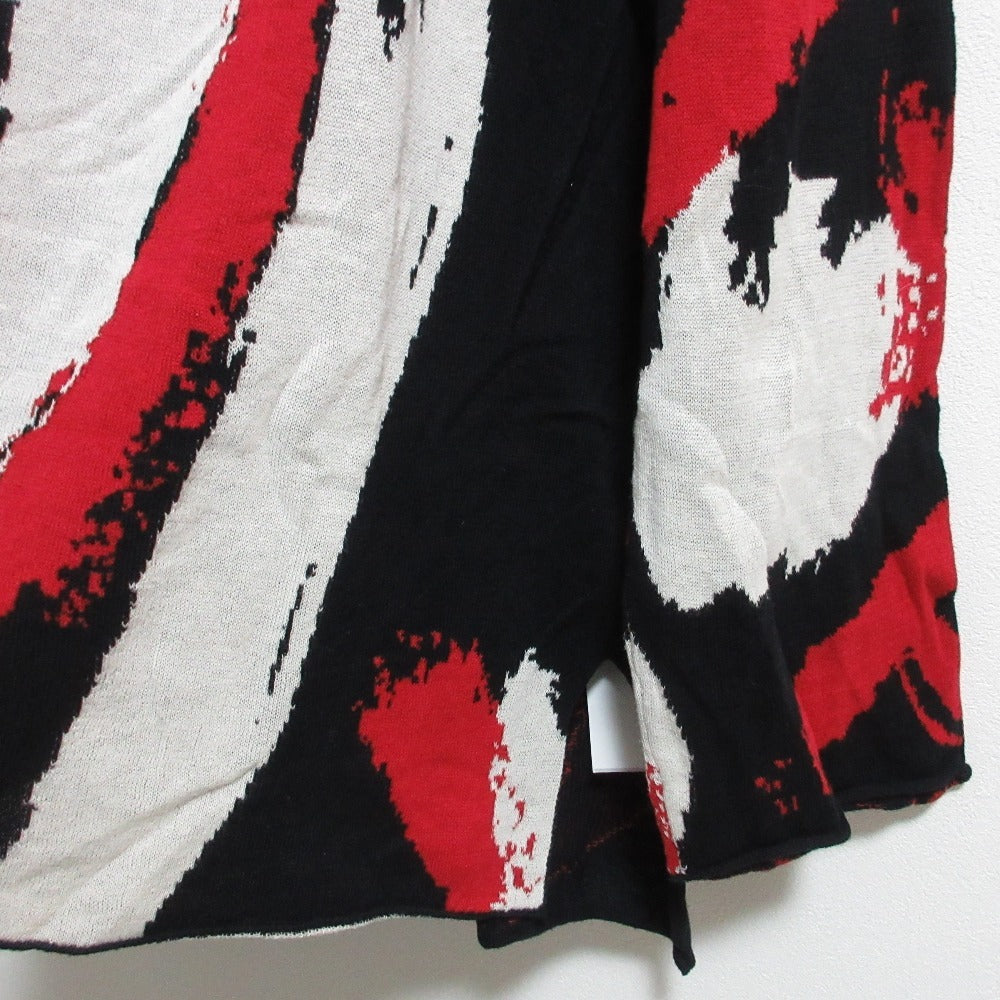 Yohji Yamamoto Pour Homme Namu Calligraphy Jacquard Sweater HW-K19-099, Red, White and Black Cotton Knit, Size 3, view 4