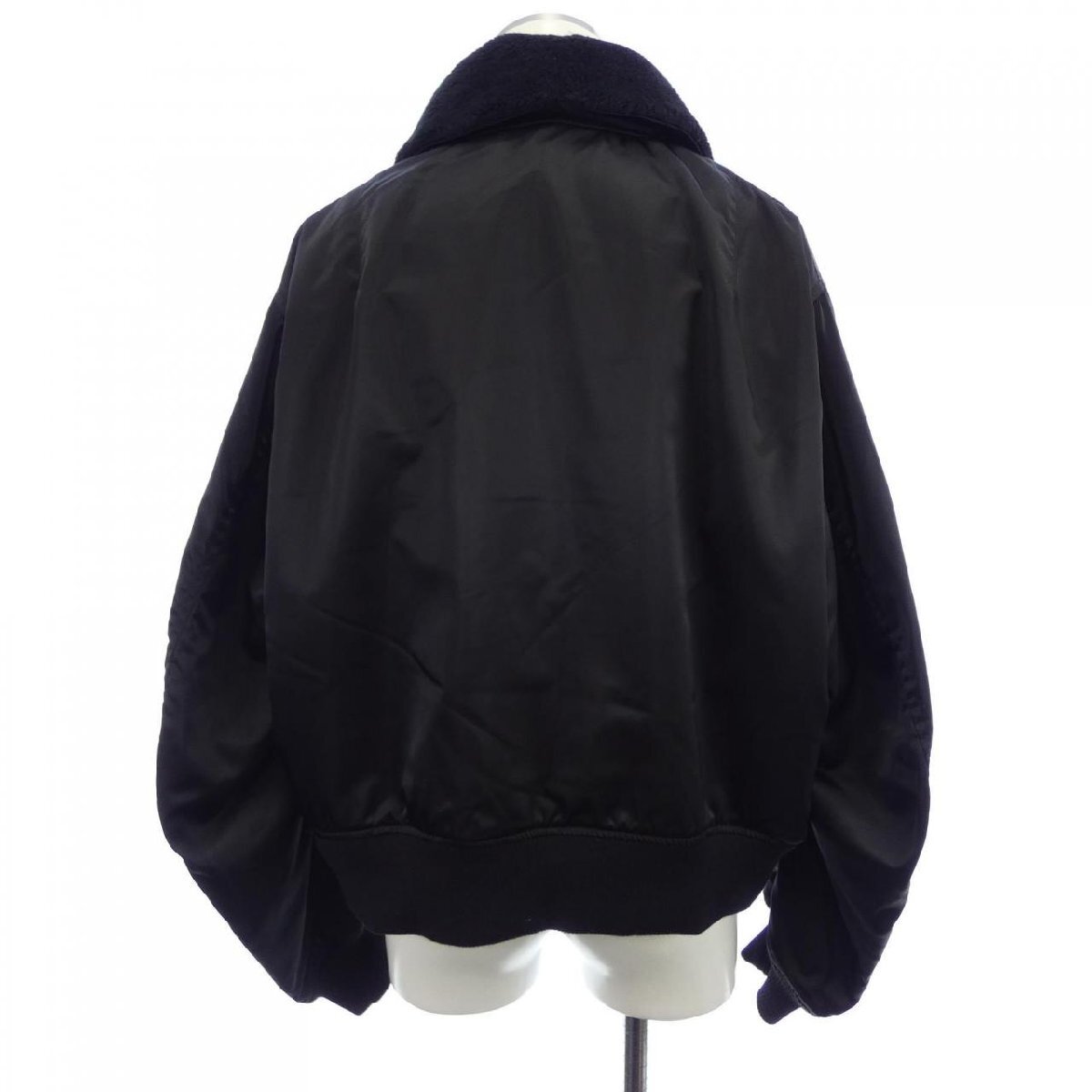 Yohji Yamamoto Pour Homme Nylon Flight Bomber HO-Y05-608 with Detachable Pile Collar, Black, Size 2, view 2