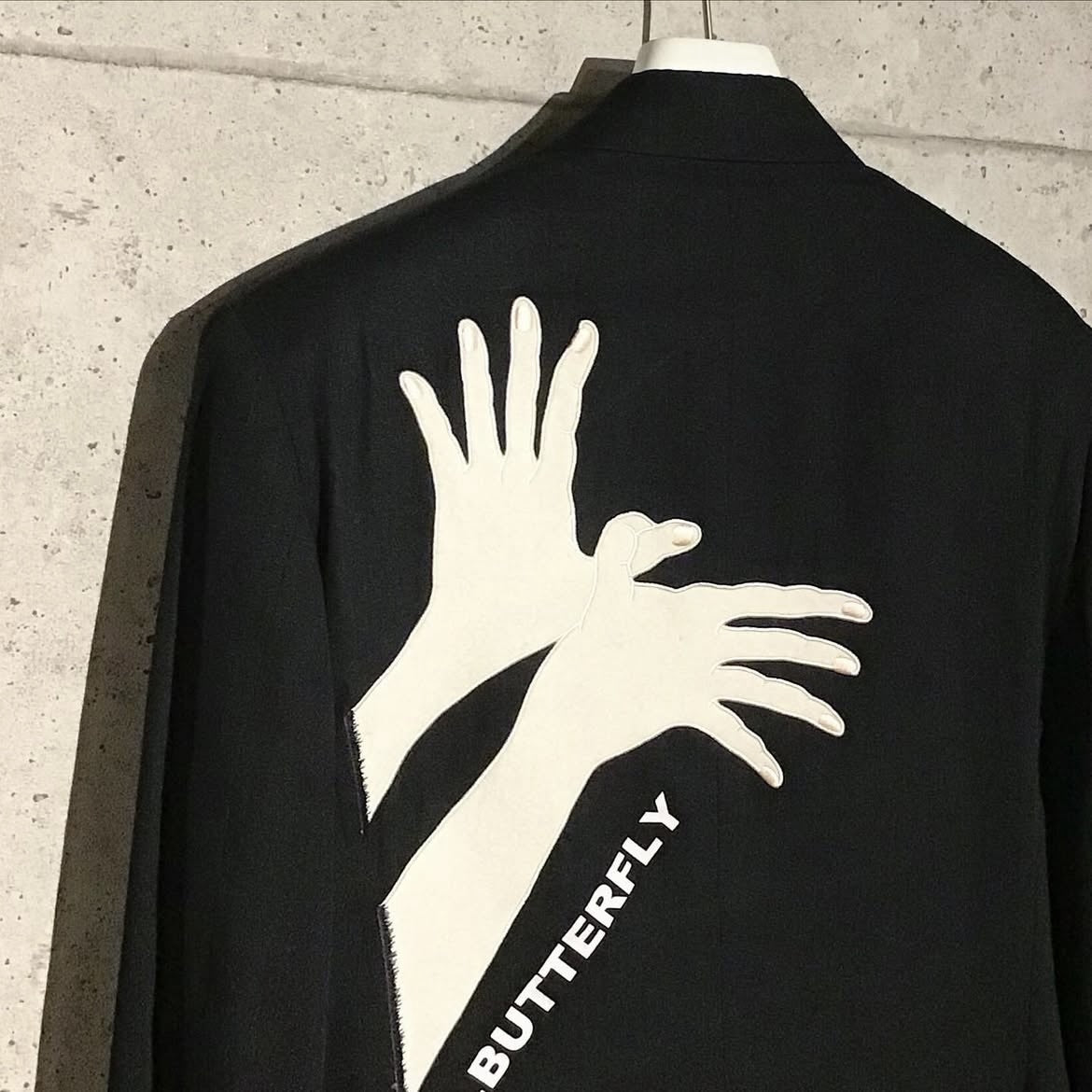 Yohji Yamamoto Pour Homme SS2009 MR. BUTTERFLY Hand Appliqué Jacket, Black Linen and Cotton, Size 2, view 3