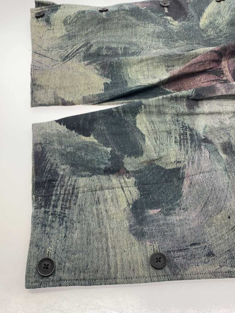 Yohji Yamamoto Pour Homme SS2021 Painted Face Print Wide Trousers HD-P21-007, Side Button Panels, Cotton, Size 3, view 4