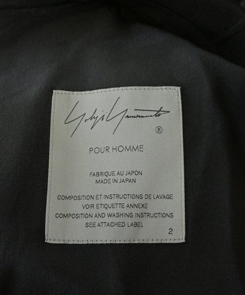 Yohji Yamamoto Pour Homme SS2025 Look 1 Crepe de Chine Two-Button Short Sleeve Jacket, Sheer Black Silk, Size 2, view 5