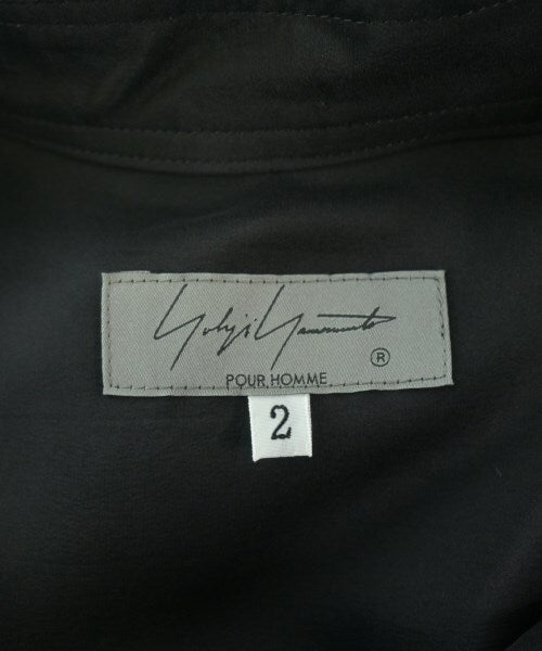 Yohji Yamamoto Pour Homme SS2025 Wheel Printed Asymmetry Blouse, Long Black Silk Shirt with Grey Print, Size 2, view 6