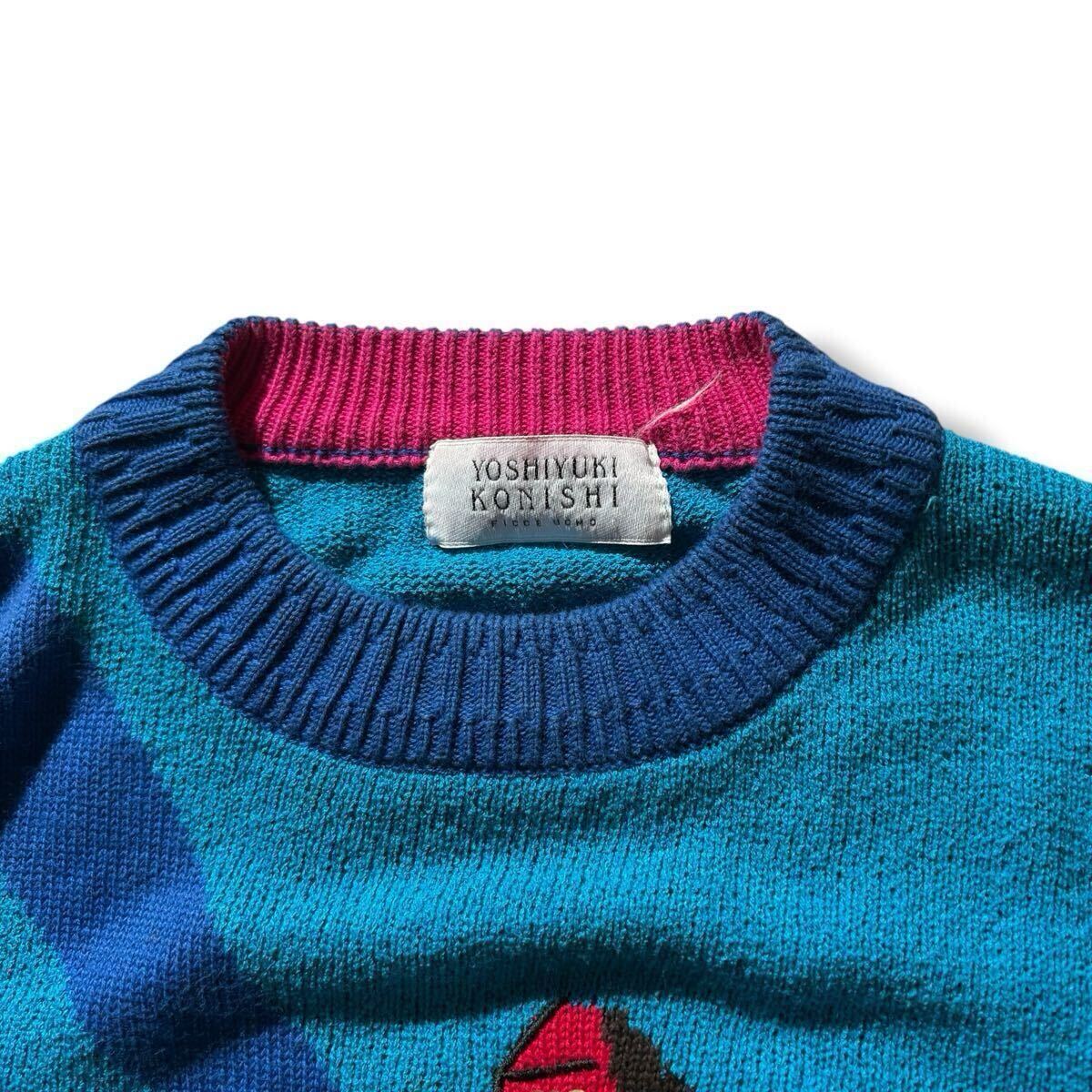 Yoshiyuki Konishi 1990s New York Skyline Intarsia Knit with Sequins and Viva Ficce Back, Multicolour, view 4